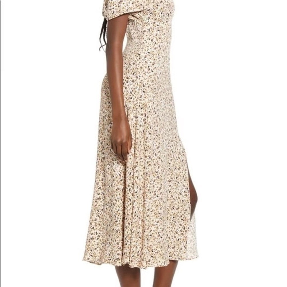 AFRM Jamie Floral Print Open Back Puff Sleeve Midi Dress Cottage Prairie Medium - Picture 5 of 9